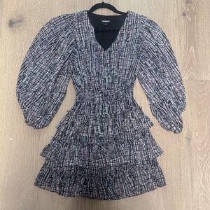 Express Black and Pink Textured Dress